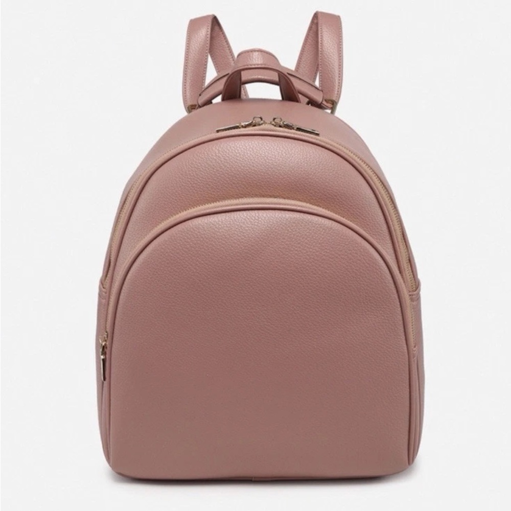 Jen and Co Mauve Vegan Leather Convertible Backpack NWT